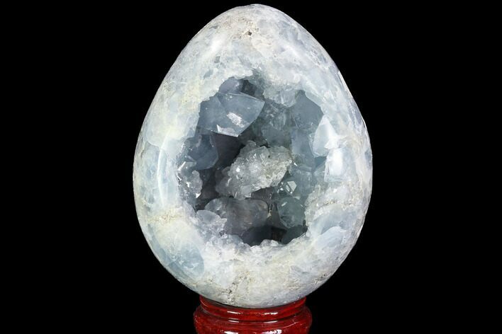 Crystal Filled Celestine (Celestite) Egg Geode - Madagascar #98824